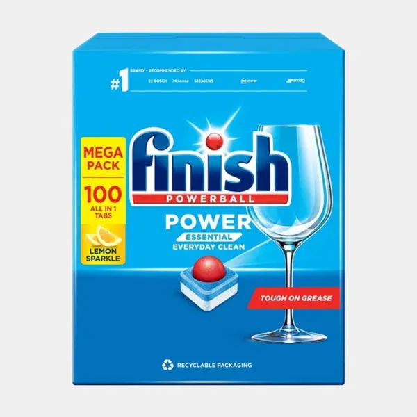 Viên rửa bát Finish Essential hương chanh - Hộp 100 Viên